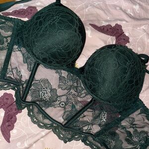 Victoria's Secret Lace Bra - Deep Green